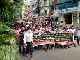 সাম্প্রদায়িক সন্ত্রাসের প্রতিবাদে আয়োজিত সমাবেশে বক্তারা  – ফেসবুকে ভুয়া আইডি খুলে সাম্প্রদায়িক বিদ্বেষ ছড়ানো হচ্ছে