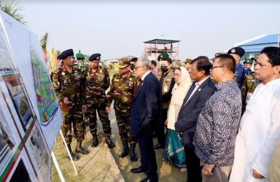 নবনির্মিত মিঠামইন সেনানিবাস পরিদর্শন করলেন রাষ্ট্রপতি