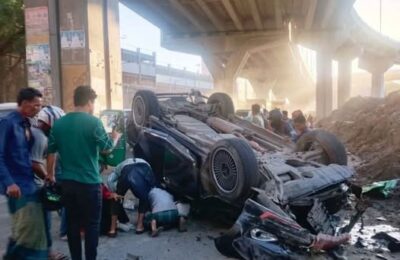 চট্টগ্রামে এলিভেটেড এক্সপ্রেসওয়ে থেকে গাড়ি পড়ে সাইকেল আরোহীর মৃত্যু